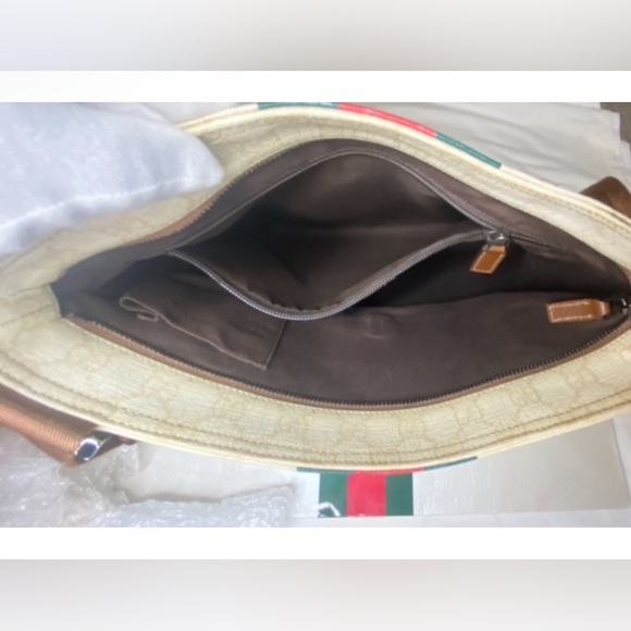 GUCCI ❤️❤️ SHERRY/WEB LINE CROSSBODY RARE - Picture 8 of 15